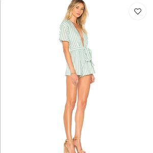Lovers + Friends Pants - Lovers + Friends Simon Romper in Emerald Lovers + Friends Pants - Lovers + Friends Simon Romper in Emerald